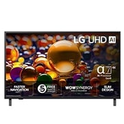 LG 43'' UHD AI UA74 4K Smart TV 2025, Front view, 43UA74006LB, thumbnail 1