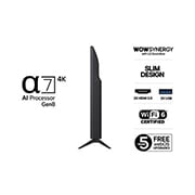 LG 43'' UHD AI UA74 4K Smart TV 2025, Side view, 43UA74006LB, thumbnail 3