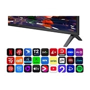 LG 43'' UHD AI UA74 4K Smart TV 2025, Close up bottm left, 43UA74006LB, thumbnail 4