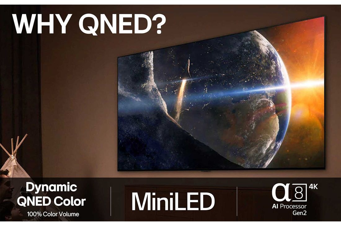 LG 50'' QNED AI QNED7E 4K Smart TV 2025, 50 tuuman LG QNED AI QNED7E 4K -älytelevisio 2025, 50QNED7EA6B, thumbnail 8