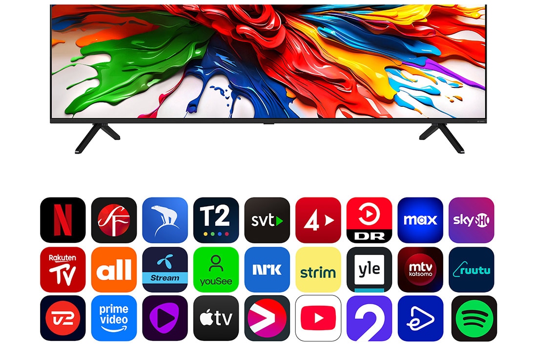 LG 75'' QNED evo MiniLED AI QNED92 4K Smart TV 2025, Edestä ja sivulta otetut kuvat LG QNED evo QNED92 TV -televisiosta, joista näkyy sen pituus, leveys, korkeus ja syvyys., 75QNED92A6A, thumbnail 5