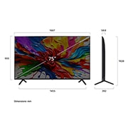 LG 75'' QNED evo MiniLED AI QNED92 4K Smart TV 2025, Vasemmalta otettu sivukuva LG QNED evo QNED92 TV -televisiosta., 75QNED92A6A, thumbnail 4