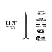 LG 43'' QNED AI QNED70 4K Smart TV 2025, Vasemmalta otettu sivukuva LG QNED70 TV -televisiosta , 43QNED70A6A, thumbnail 3