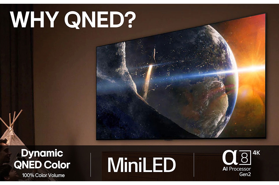 LG 55'' QNED AI QNED7E 4K Smart TV 2025, 55 tuuman LG QNED AI QNED7E 4K -älytelevisio 2025, 55QNED7EA6B, thumbnail 8