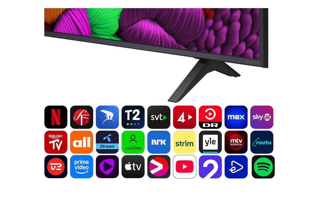 LG 65 tuuman LG NanoCell AI NANO8E 4K -älytelevisio 2025, Close up bottm right, 65NANO8EA6A, thumbnail 4