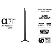 LG 65 tuuman LG NanoCell AI NANO8E 4K -älytelevisio 2025, Side view, 65NANO8EA6A, thumbnail 3
