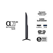 LG 65'' QNED AI QNED7E 4K Smart TV 2025, 65 tuuman LG QNED AI QNED7E 4K -älytelevisio 2025, 65QNED7EA6B, thumbnail 3