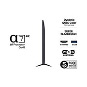 LG 75'' QNED AI QNED7E 4K Smart TV 2025, 75 tuuman LG QNED AI QNED7E 4K -älytelevisio 2025, 75QNED7EA6B, thumbnail 3