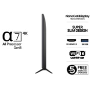 LG 55'' NanoCell AI NANO8E 4K Smart TV 2025, Side view, 55NANO8EA6A, thumbnail 3