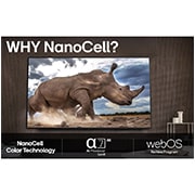 LG 55'' NanoCell AI NANO82 4K Smart TV 2025, LG TV, jossa on vaikuttavan suuri näyttö, on asennettu modernin olohuoneen seinälle LG Soundbarin yläpuolelle., 55NANO82A6B, thumbnail 9
