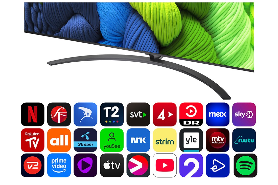 LG 86'' NanoCell AI NANO82 4K Smart TV 2025, Vasemmalta otettu sivukuva LG NanoCell NANO82 TV -televisiosta., 86NANO82A6B, thumbnail 4