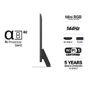 LG 55'' Mini RGB MRGB88 4K AI TV - 2026, 55MRGB88B6B, thumbnail 3