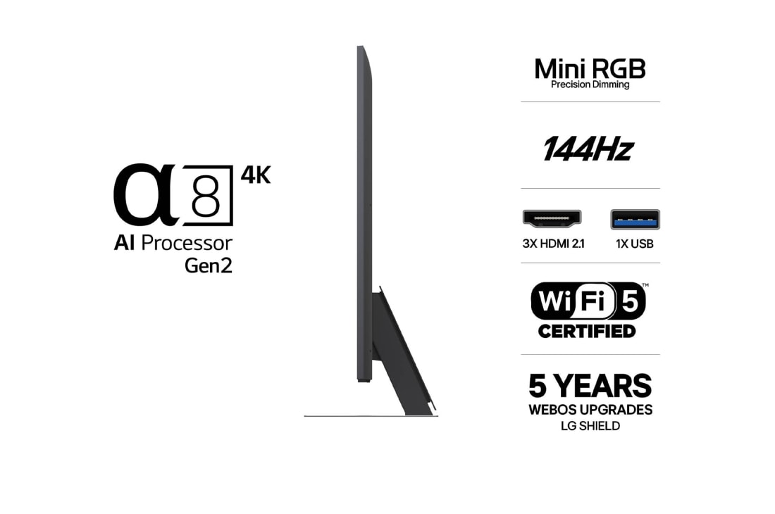 LG 55'' Mini RGB MRGB88 4K AI TV - 2026, 55MRGB88B6B, thumbnail 3
