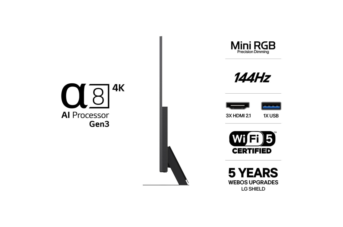 LG 65'' Mini RGB MRGB87 4K AI TV - 2026, 65MRGB87B6B, thumbnail 3