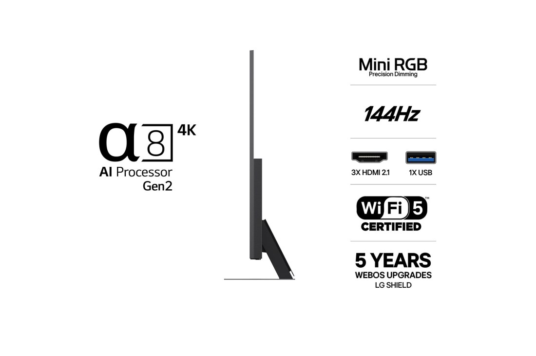 LG 65'' Mini RGB MRGB88 4K AI TV - 2026, 65MRGB88B6B, thumbnail 3