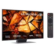 LG 75'' Mini RGB MRGB87 4K AI TV - 2026, -45 degree side view with infill image, 75MRGB87B6B, thumbnail 2