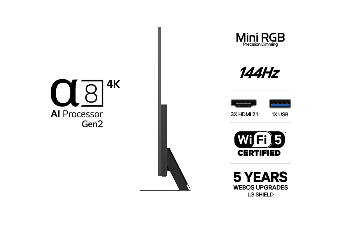 LG 75'' Mini RGB MRGB88 4K AI TV - 2026 , 75MRGB88B6B, thumbnail 3