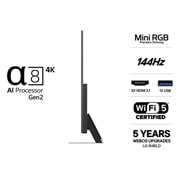 LG 75'' Mini RGB MRGB88 4K AI TV - 2026 , 75MRGB88B6B, thumbnail 3