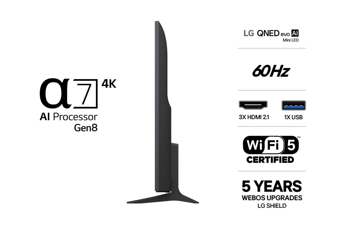 LG 75'' QNED evo MiniLED QNED81 4K AI TV - 2026, 75QNED81B6A, thumbnail 3