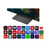 LG 85'' QNED evo MiniLED QNED81 4K AI TV - 2026, LG QNED evo AI QNED80 Mini LED -television näytöllä näkyy jaettu rannikkokallionäkymä, joka havainnollistaa, miten Mini LED tuo esiin terävämmät kalliopintojen tekstuurit ja selkeämmät meren yksityisk, 85QNED81B6A, thumbnail 5