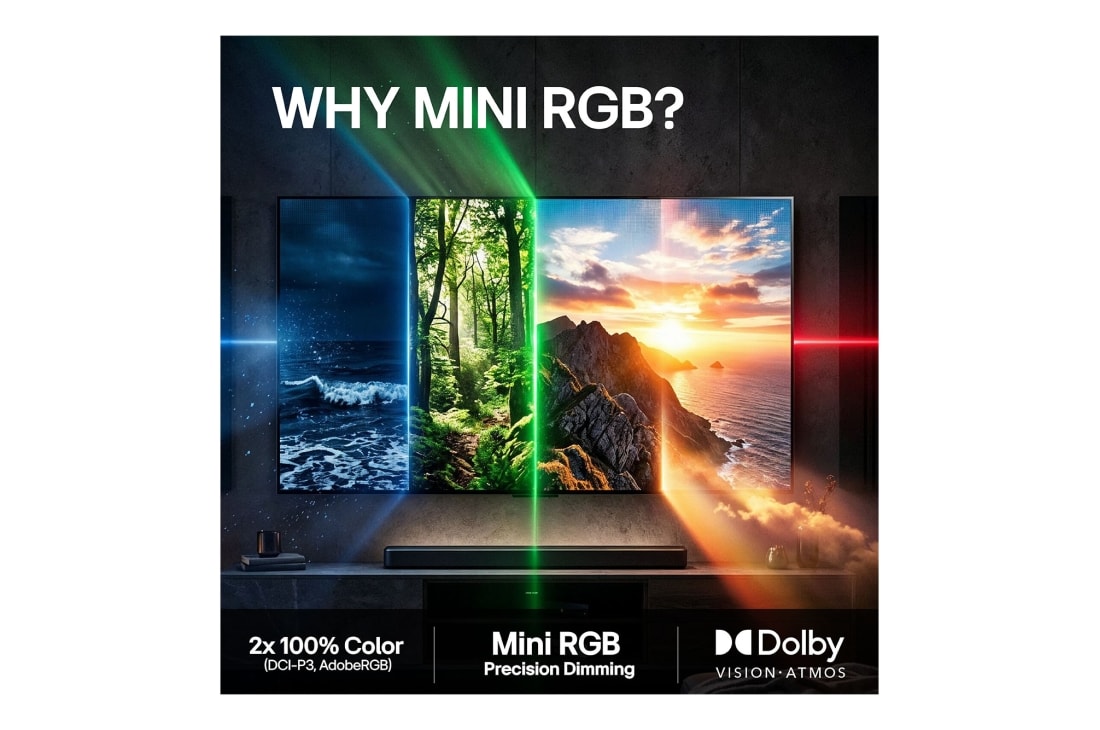 LG 86'' Mini RGB MRGB88 4K AI TV - 2026, LG Mini RGB evo AI MRGB85 -mallissa oleva LG Shield näytetään keskellä olevalla LG Shield -logolla, alla olevilla turvallisuuskuvakkeilla ja yläpuolella olevalla vuoden 2026 CES Innovation Awards Hono, 86MRGB88B6B, thumbnail 9
