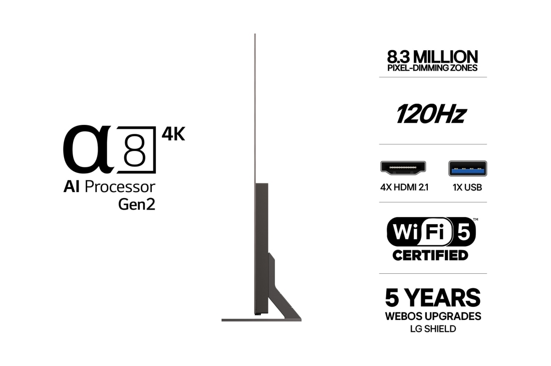 LG 83'' OLED B6E 4K AI TV - 2026, LG 83" OLED B6E 4K AI TV - 2026, OLED83B6ELB, thumbnail 3