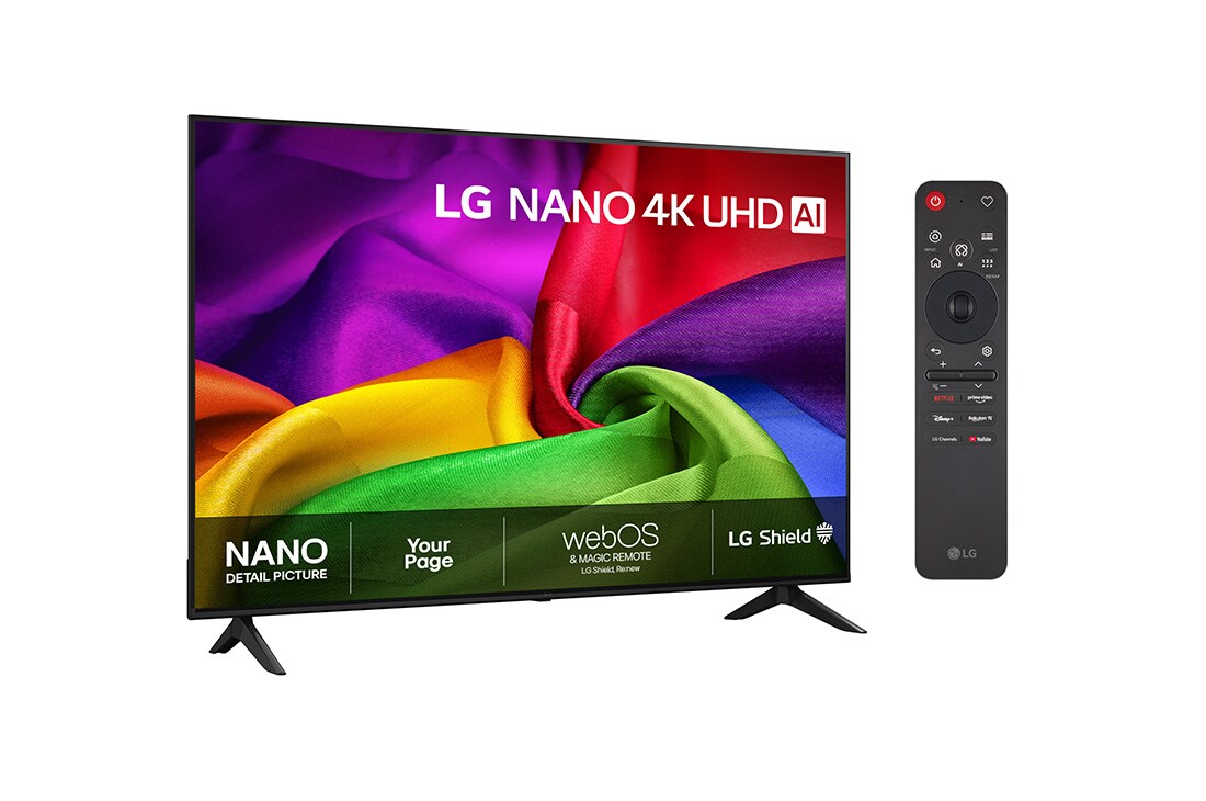 LG 75'' Nano UHD NU80 4K AI TV - 2026, 30° side view, 75NU800B6LA, thumbnail 2