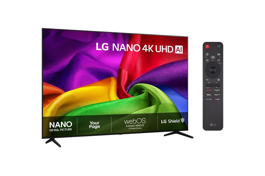 LG 85'' Nano UHD NU80 4K AI TV - 2026, 30° side view, 85NU800B6LA, thumbnail 2