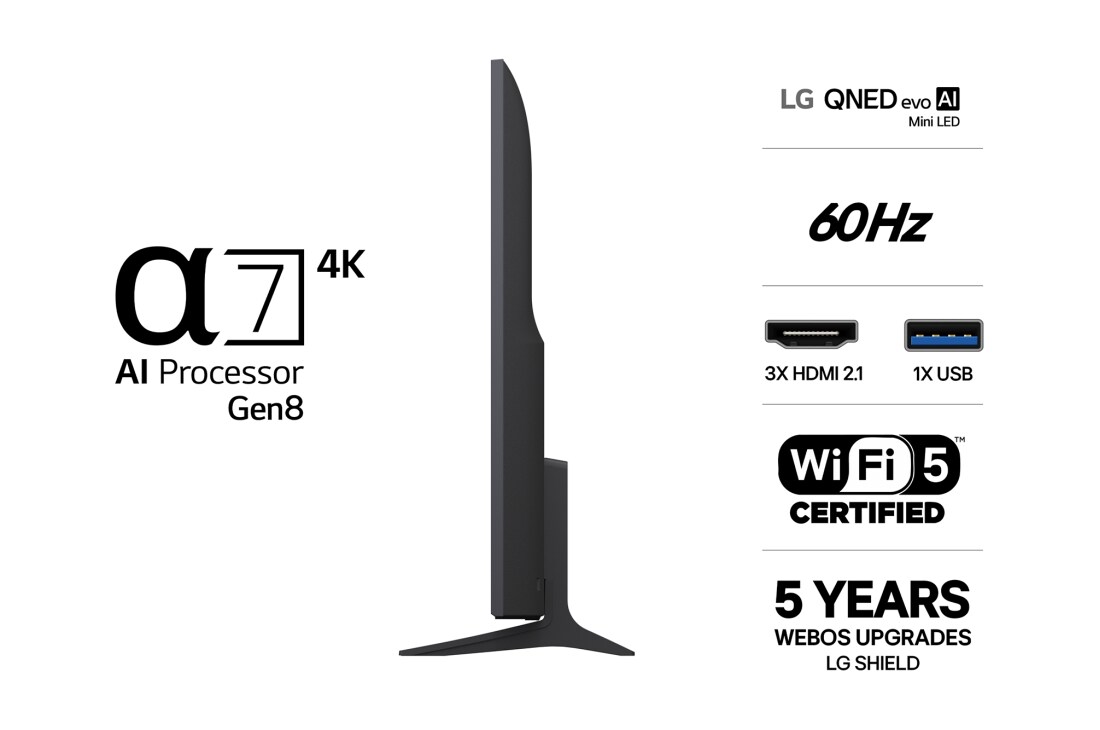 LG 65'' QNED evo MiniLED QNED81 4K AI TV - 2026, 65QNED81B6A, thumbnail 3