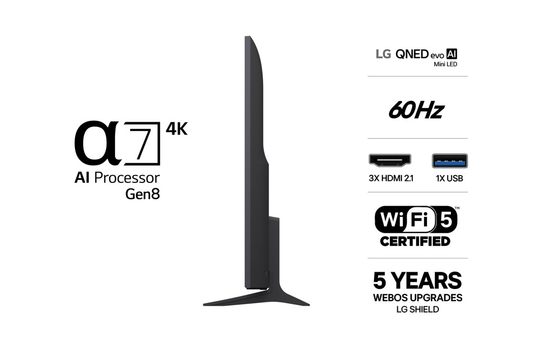LG 55'' QNED evo MiniLED QNED81 4K AI TV - 2026, 55QNED81B6A, thumbnail 3