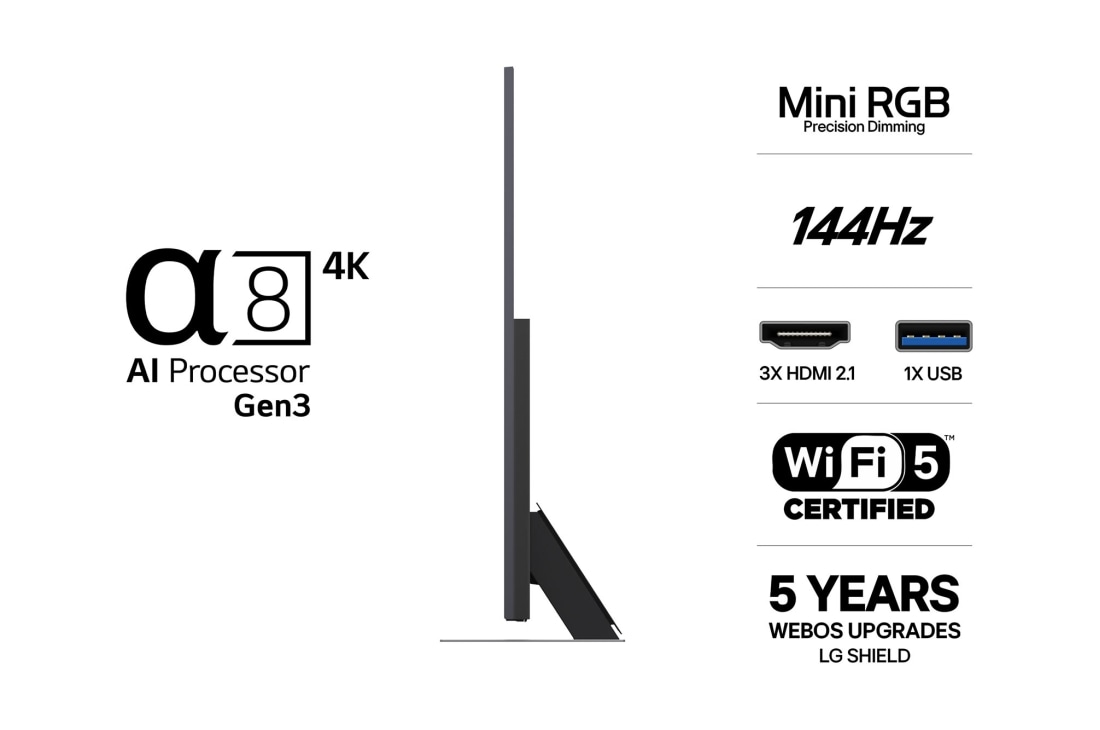 LG 86'' Mini RGB MRGB87 4K AI TV - 2026, 86MRGB87B6B, thumbnail 3