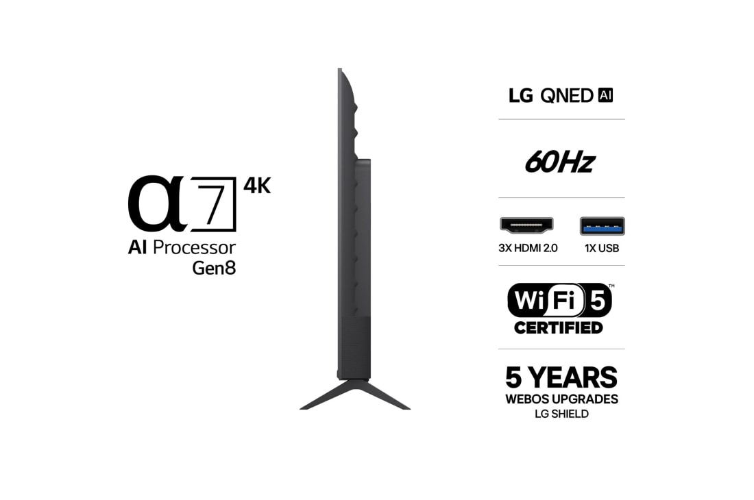 LG 55'' QNED70 4K AI TV - 2026, LG 55" QNED70 4K AI TV - 2026, 55QNED70B6C, thumbnail 3