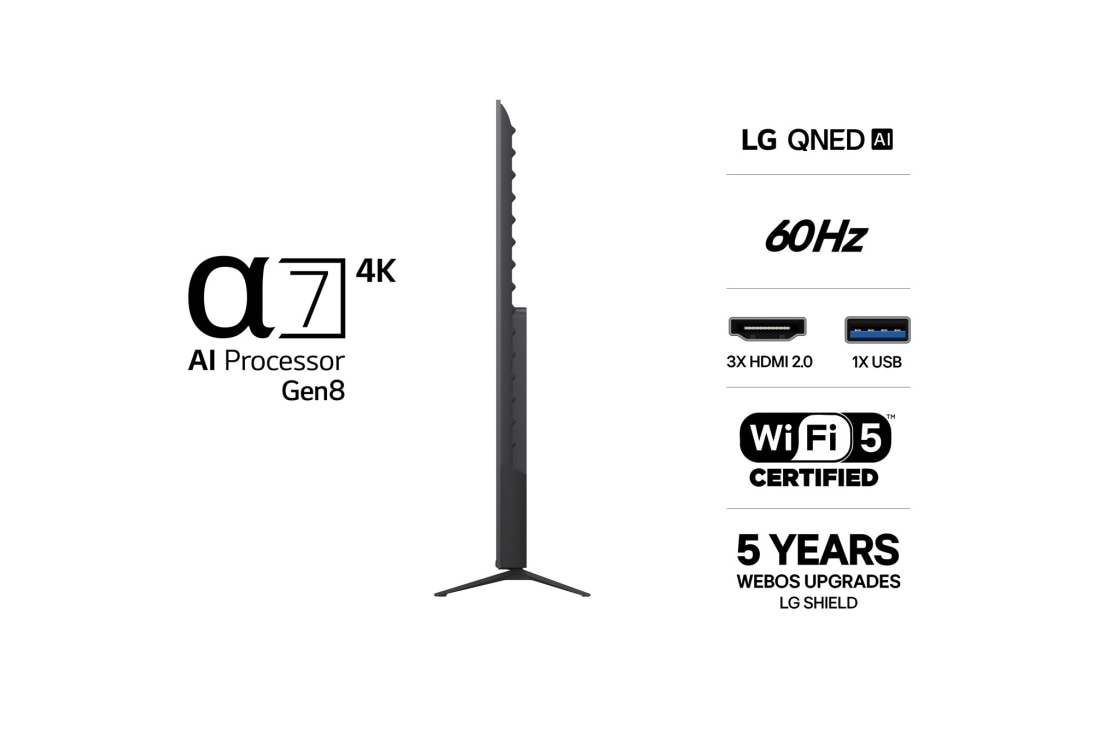 LG 85'' QNED70 4K AI TV - 2026, LG 85" QNED70 4K AI TV - 2026, 85QNED70B6A, thumbnail 3