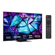 LG 50'' Mini RGB MRGB88 4K AI TV - 2026, Vuonna 2026 julkaistun LG Mini RGB evo AI MRGB85:n edestä kuvattu näkymä esittää kristallimaisen kuvan teräväpiirteisistä monivärisistä fasettipinnoista, ja siinä on 75 tuuman näyttö, webOS, Double 10, 50MRGB88B6B, thumbnail 2