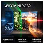 LG 50'' Mini RGB MRGB88 4K AI TV - 2026, LG Mini RGB evo AI MRGB85 -mallissa oleva LG Shield näytetään keskellä olevalla LG Shield -logolla, alla olevilla turvallisuuskuvakkeilla ja yläpuolella olevalla vuoden 2026 CES Innovation Awards Hono, 50MRGB88B6B, thumbnail 9