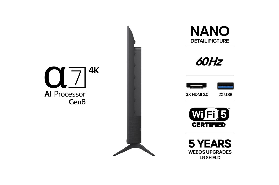 LG 43'' Nano UHD NU8E 4K AI TV - 2026, LG 43" Nano UHD NU8E 4K AI TV - 2026, 43NU8E0B3LA, thumbnail 3