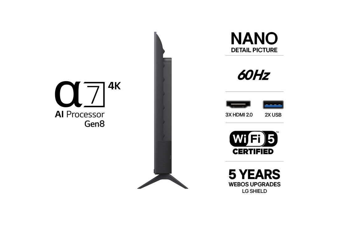 LG 50'' Nano UHD NU8E 4K AI TV - 2026, LG 50" Nano UHD NU8E 4K AI TV - 2026, 50NU8E0B3LA, thumbnail 3