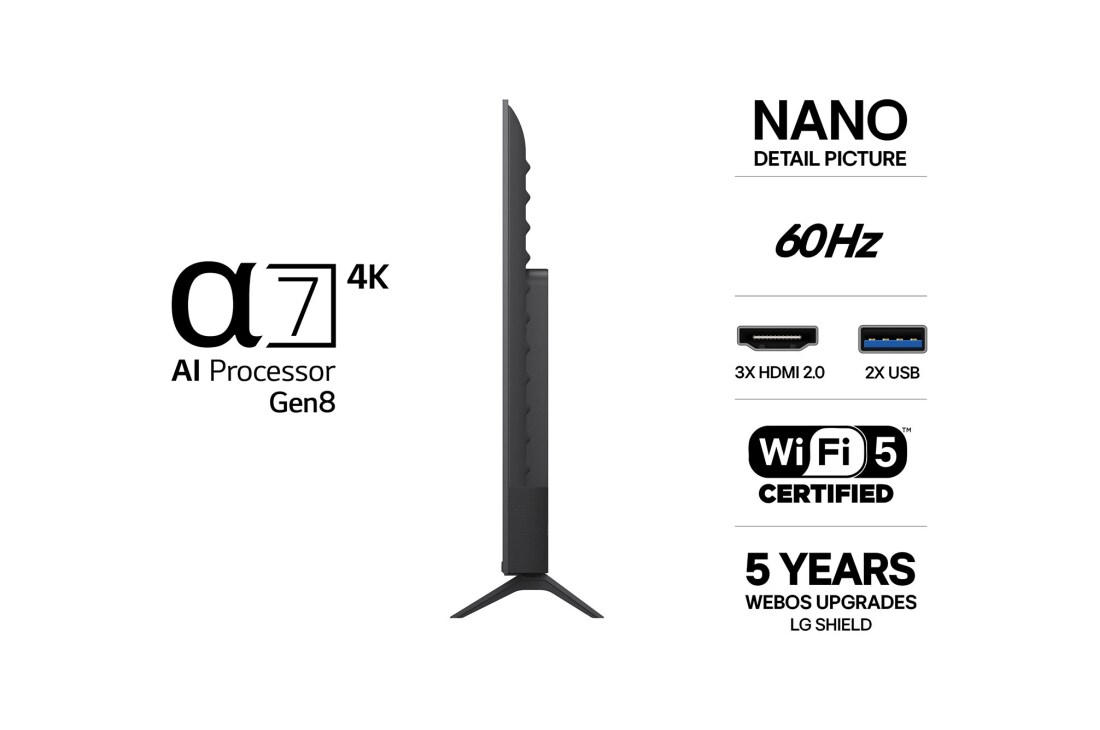 LG 65'' Nano UHD NU8E 4K AI TV - 2026, LG 65" Nano UHD NU8E 4K AI TV - 2026, 65NU8E0B3LA, thumbnail 3