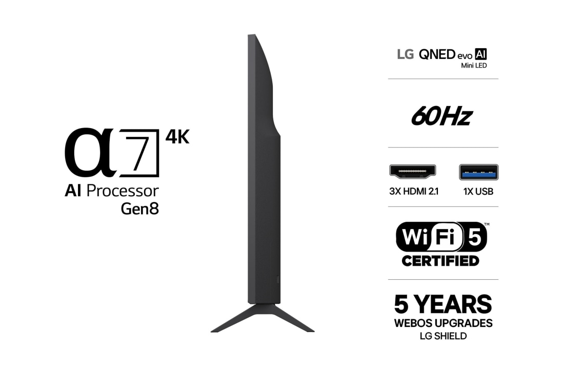 LG 85'' QNED evo MiniLED QNED80 4K AI TV – 2026, LG 85'' QNED evo MiniLED QNED80 4K AI TV – 2026, 85QNED80B6A, thumbnail 3