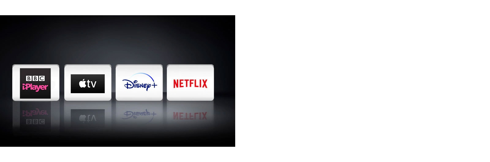Neljä logoa: Apple TV, ja Netflix.