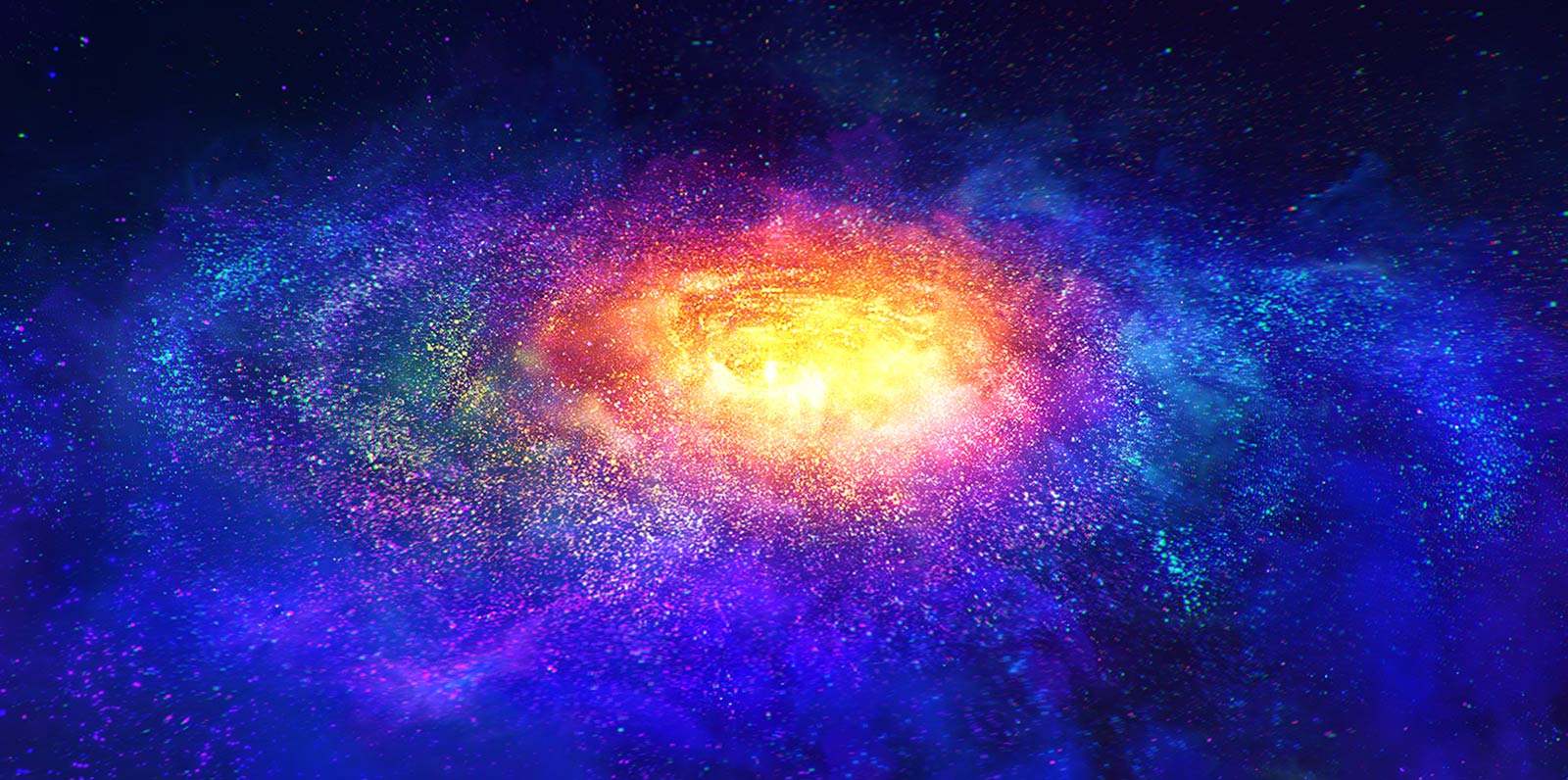 Miljoonia pieniä ja värikkäitä hiukkasia avaruudessa