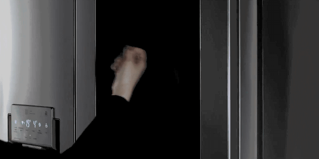 A hand to knock on LG InstaView Door-in-door