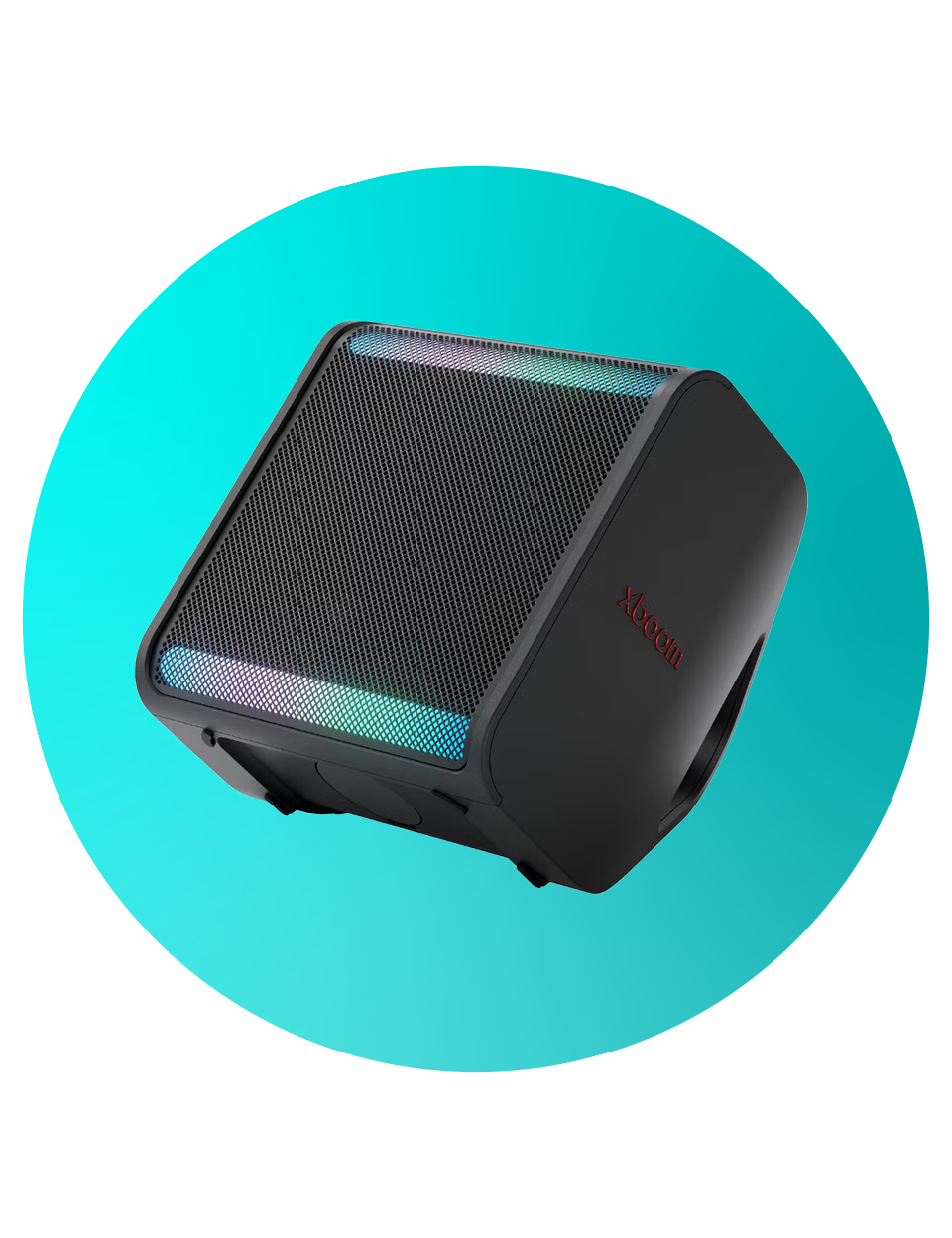 LG XBOOM Stage 301 Go portable Bluetooth speaker, premium design with front-facing woofers