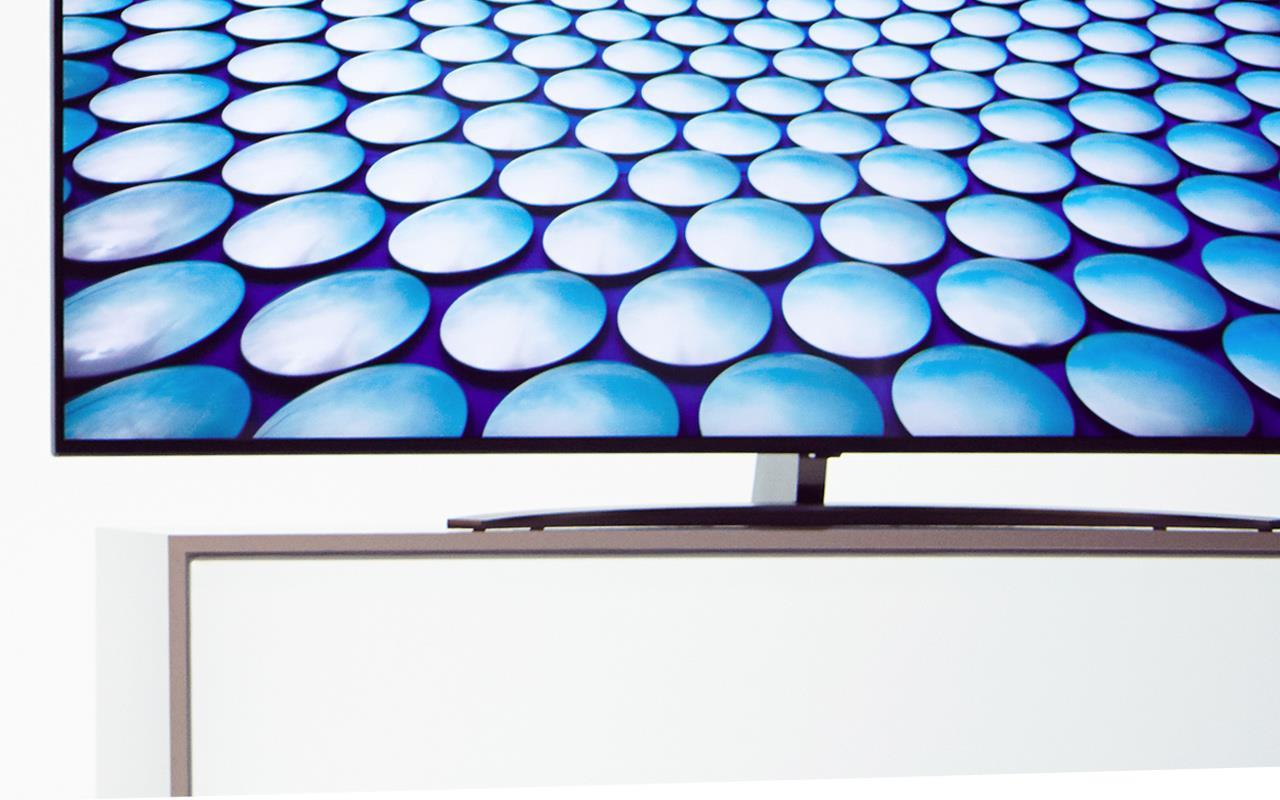 A close-up image of LG nanocell 8K tv at IFA 2019 in Berlin.
