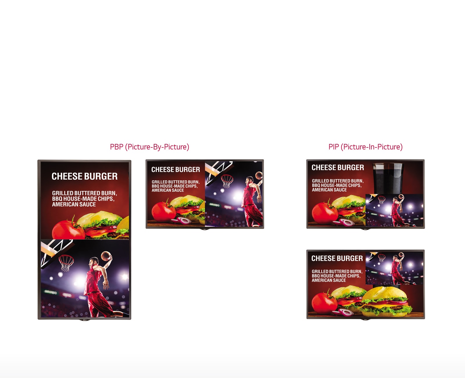 PBP (Picture-By-Picture) / <br> PIP (Picture-In-Picture)1