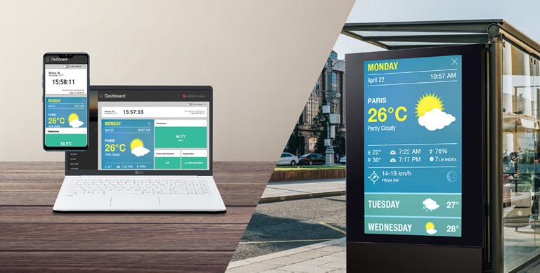 User can monitor and control their displays through mobile phone and laptop.