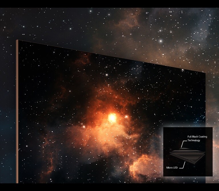 The LG MAGNIT is showing a star cluster shining in the dark universe using deep and vivid colors.