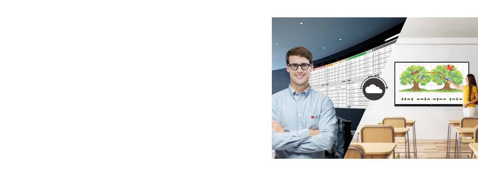 The LG employee is remotely monitoring the TR3BF series installed in a different place.