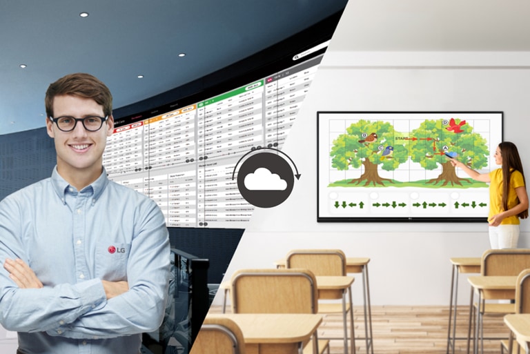 The LG employee is remotely monitoring the TR3BF series installed in a different place.