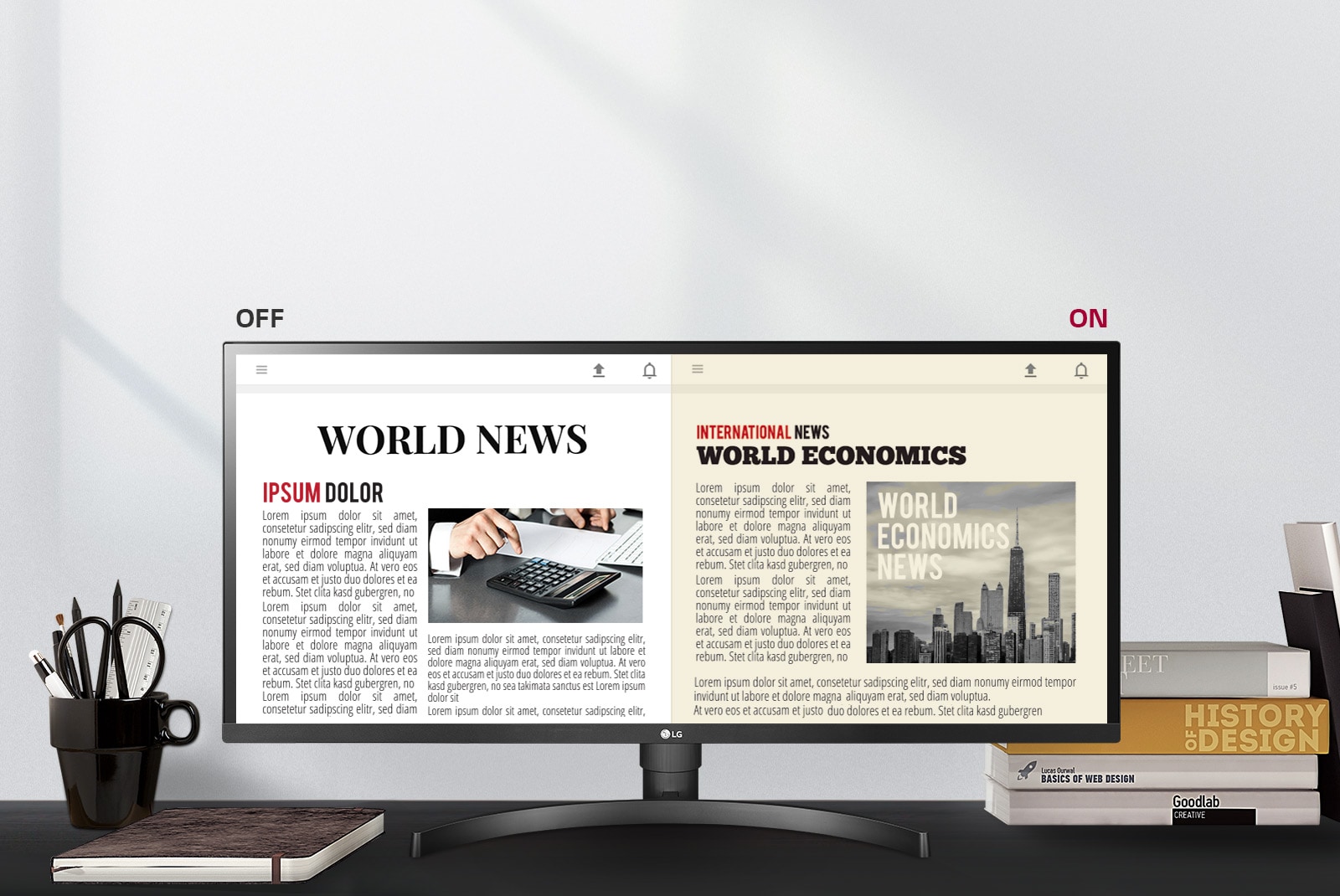 Less Blue, Improved Visual Comfort1